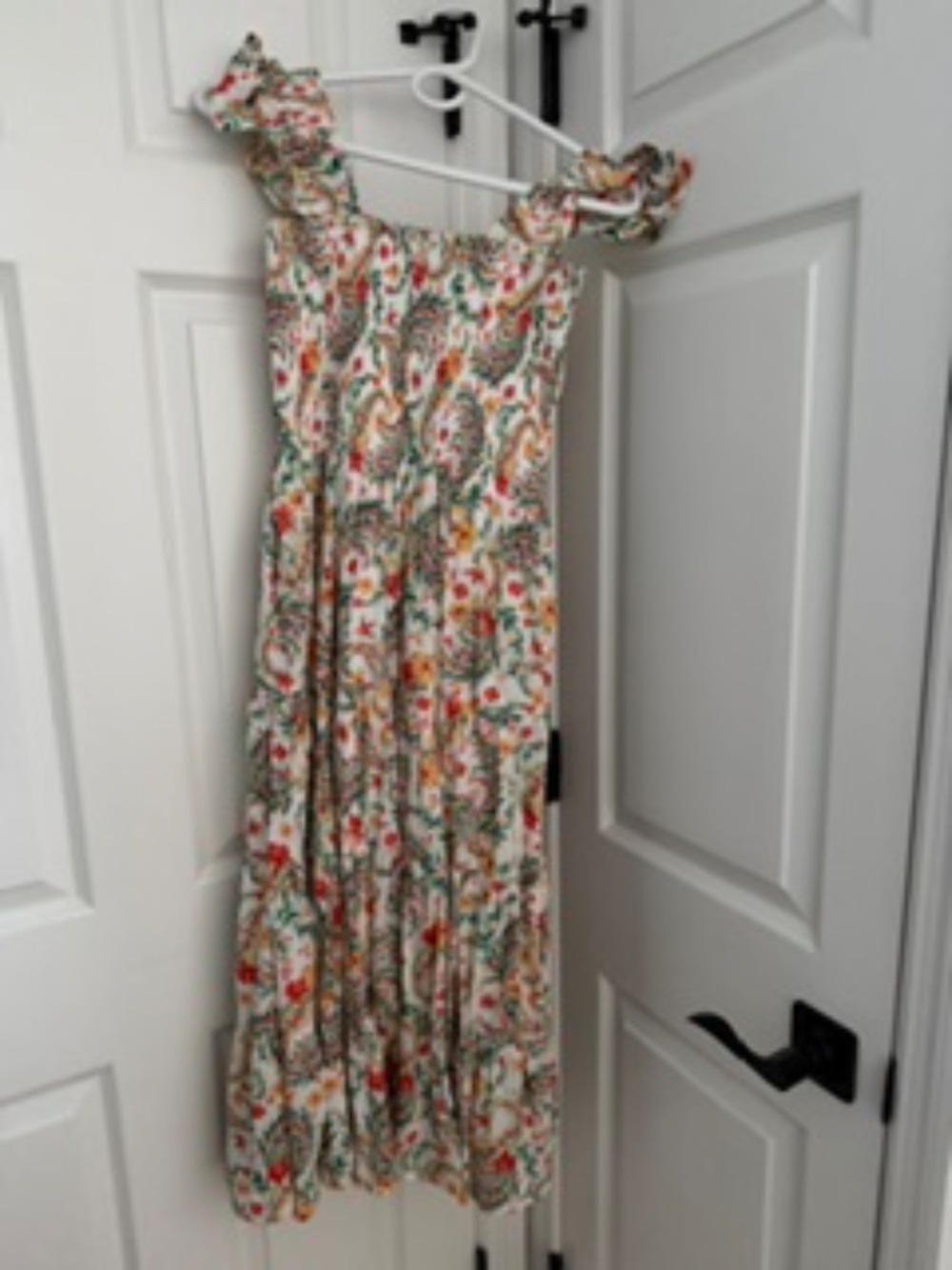 Lands' End Smocked Sleeveless Dress - Paisley Print - Size 2